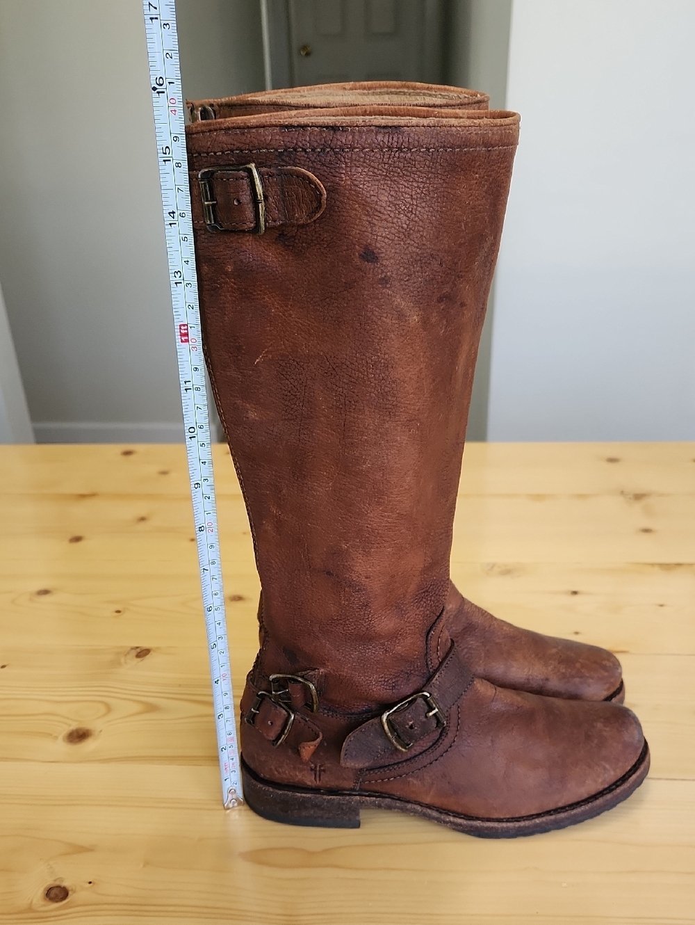 Frye Veronica Back Zip Tall Boots Three Buckles Riding 7.5 - Picture 17 of 17